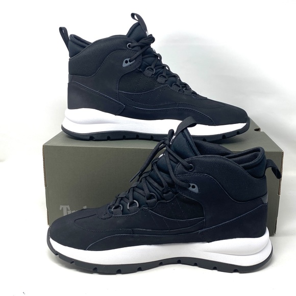 Timberland Boroughs Project Waterproof Mid Black Nubuck Men Boots TB 0A2DTW 001 - Picture 6 of 9